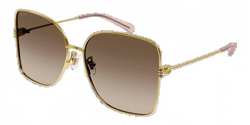 NEW GUCCI women's gg1282sa butterfly sunglasses in gold - gradient brown